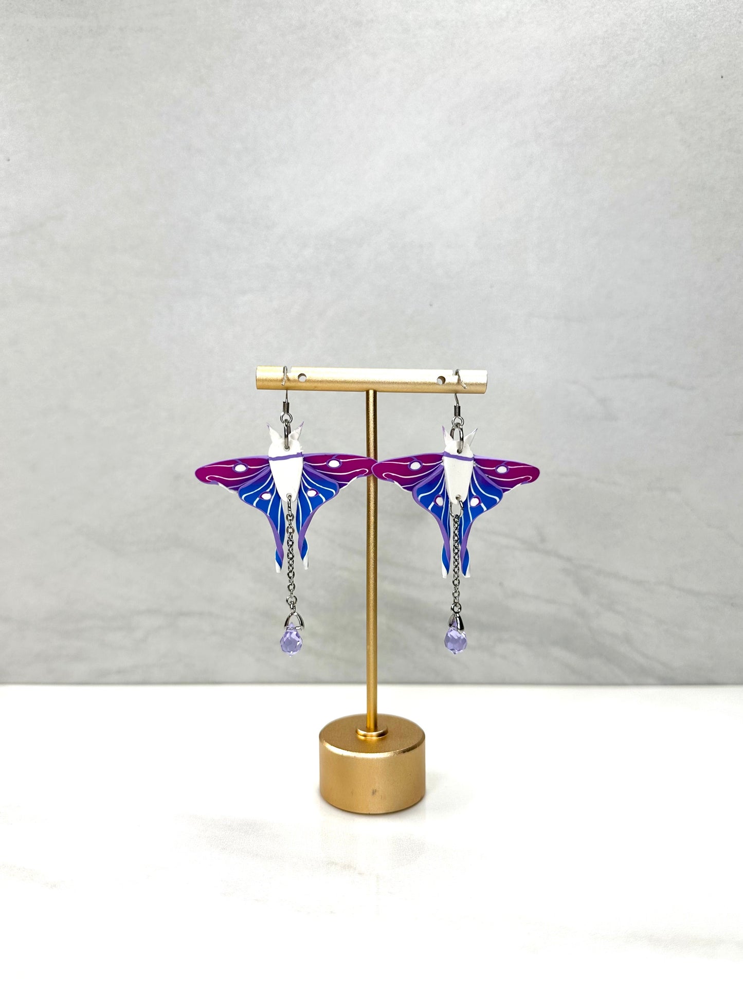 Bi Flag Moth Earrings