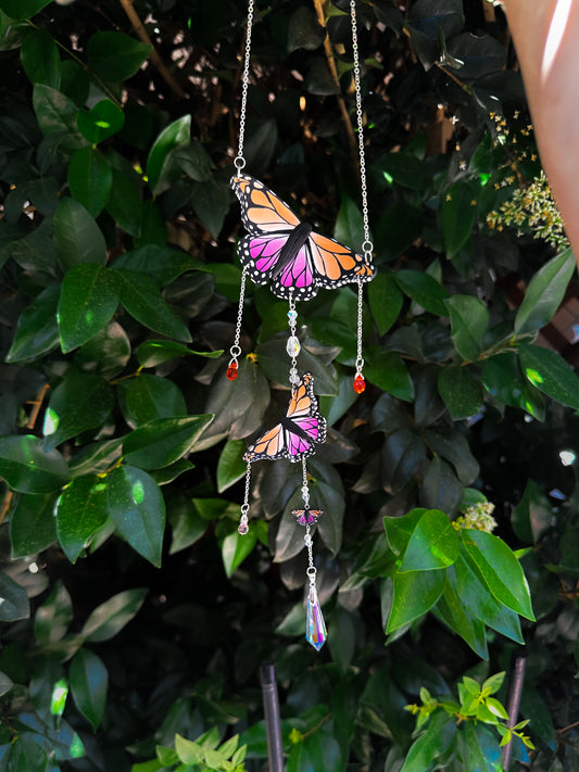 Lesbian Flag Butterfly Suncatcher